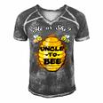 Gender Reveal He Or She Uncle To Bee Men's Short Sleeve V-neck 3D Print Retro Tshirt Grey