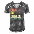 Girl Dad Outnumbered Men Fathers Day Father Of Girls Vintage Men's Short Sleeve V-neck 3D Print Retro Tshirt Grey