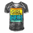 Girl Dad With Daughters For Men Men's Short Sleeve V-neck 3D Print Retro Tshirt Grey