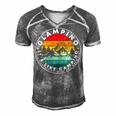 Glamping Definition Glamper Camping Men's Short Sleeve V-neck 3D Print Retro Tshirt Grey