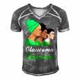 Glaucoma Awareness Green Women Glaucoma Glaucoma Awareness Men's Short Sleeve V-neck 3D Print Retro Tshirt Grey