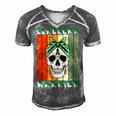 Glaucoma Warrior Skull Women Vintage Green Ribbon Glaucoma Glaucoma Awareness Men's Short Sleeve V-neck 3D Print Retro Tshirt Grey