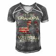 Grandpa For Men Fathers Day Im A Dad Grandpa Veteran Men's Short Sleeve V-neck 3D Print Retro Tshirt Grey