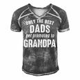 Grandpa Gift Only The Best Dads Get Promoted To Grandpa Men's Short Sleeve V-neck 3D Print Retro Tshirt Grey