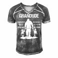 Grandude Grandpa Gift Grandude Best Friend Best Partner In Crime Men's Short Sleeve V-neck 3D Print Retro Tshirt Grey