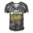 Greatest Dads Get Promoted To Pappy Grandpa Gift For Men Men's Short Sleeve V-neck 3D Print Retro Tshirt Grey