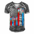 Happy 4Th Of July American Flag Fireworks Patriotic Outfits Men's Short Sleeve V-neck 3D Print Retro Tshirt Grey