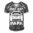 Hirejeep Dont Care Papa T-Shirt Fathers Day Gift Men's Short Sleeve V-neck 3D Print Retro Tshirt Grey