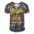 I Have Two Titles Fisherman Papa Bass Fishing Fathers Day Men's Short Sleeve V-neck 3D Print Retro Tshirt Grey
