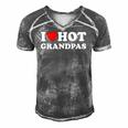 I Heart Hot Grandpas I Love Hot Grandpas Men's Short Sleeve V-neck 3D Print Retro Tshirt Grey