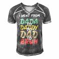 I Went From Dada To Daddy To Dad To Bruh Funny Fathers Day Men's Short Sleeve V-neck 3D Print Retro Tshirt Grey