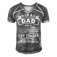 Im A Dad And Day Trader Funny Fathers Day & 4Th Of July Men's Short Sleeve V-neck 3D Print Retro Tshirt Grey
