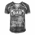 Im A Dad And Zoologist Funny Fathers Day & 4Th Of July Men's Short Sleeve V-neck 3D Print Retro Tshirt Grey