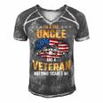 Im A Dad Uncle And A Veteran Fathers Day Fun 4Th Of July Men's Short Sleeve V-neck 3D Print Retro Tshirt Grey