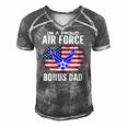 Im A Proud Air Force Bonus Dad With American Flag Veteran Men's Short Sleeve V-neck 3D Print Retro Tshirt Grey