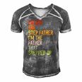 Im Not The Step Father Im The Father That Stepped Up Dad Men's Short Sleeve V-neck 3D Print Retro Tshirt Grey