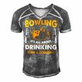 Its All About Drinking Beer And Scoring 178 Bowling Bowler Men's Short Sleeve V-neck 3D Print Retro Tshirt Grey