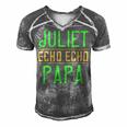 Juliet Echo Echo Papa Papa T-Shirt Fathers Day Gift Men's Short Sleeve V-neck 3D Print Retro Tshirt Grey