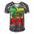 Juneteenth Is My Independence Day African Flag Black History Men's Short Sleeve V-neck 3D Print Retro Tshirt Grey