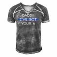 Kids Daddy Ive Got Your 6 Thin Blue Line Cute Men's Short Sleeve V-neck 3D Print Retro Tshirt Grey