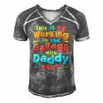 Kids This Is My Working In The Garage With Daddy Mechanic Men's Short Sleeve V-neck 3D Print Retro Tshirt Grey