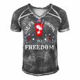 Lets Drink To Freedom Firework Patriotic 4Th Of July Men's Short Sleeve V-neck 3D Print Retro Tshirt Grey