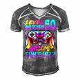 Level 50 Unlocked Awesome Since 1972 50Th Birthday Gaming Men's Short Sleeve V-neck 3D Print Retro Tshirt Grey
