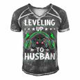 Leveling Up To Husban Husband Video Gamer Gaming Men's Short Sleeve V-neck 3D Print Retro Tshirt Grey