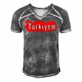 M Turkey Flag Futball Turkish Soccer 9 Shirt Men's Short Sleeve V-neck 3D Print Retro Tshirt Grey