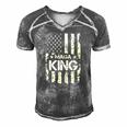 Maga King Make America Great Again Retro American Flag Men's Short Sleeve V-neck 3D Print Retro Tshirt Grey
