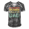 Marching Band Retro Drumline Dad Funny Gift For Daddy Men's Short Sleeve V-neck 3D Print Retro Tshirt Grey