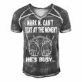 Mark M Cant Text At The Moment Hes Busy Men's Short Sleeve V-neck 3D Print Retro Tshirt Grey