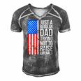 Mens Anti Liberal Just A Regular Dad Trying Not To Raise Liberals Men's Short Sleeve V-neck 3D Print Retro Tshirt Grey