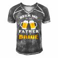 Mens Beer Me Im The Father Of The Bride Men's Short Sleeve V-neck 3D Print Retro Tshirt Grey