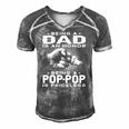 Mens Being A Dad Is An Honor Being A Pop-Pop Is Priceless Grandpa Men's Short Sleeve V-neck 3D Print Retro Tshirt Grey