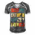 Mens Best Cat Dad Ever Funny Fathers Day Gifts 461 Trending Shirt Men's Short Sleeve V-neck 3D Print Retro Tshirt Grey