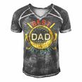 Mens Best Dad By Par Golf Lover Fathers Day Men's Short Sleeve V-neck 3D Print Retro Tshirt Grey