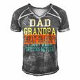 Mens Dad Grandpa Great-Grandpa Fathers Day From Daughter Wife Men's Short Sleeve V-neck 3D Print Retro Tshirt Grey