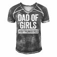 Mens Dad Of Girls Outnumbered Fathers Day Gift Men's Short Sleeve V-neck 3D Print Retro Tshirt Grey
