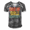 Mens Dad Of Girls Outnumbered Fathers Day Men's Short Sleeve V-neck 3D Print Retro Tshirt Grey
