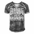 Mens Fathers Day From Grandkids Dad Grandpa Great Grandpa Men's Short Sleeve V-neck 3D Print Retro Tshirt Grey