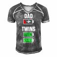 Mens Funny Dad Fathers Day Birthday Twins Twin Dad Men's Short Sleeve V-neck 3D Print Retro Tshirt Grey