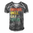 Mens Funny Golfer Brother Uncle Golf Legend Vintage Retro Golfing Men's Short Sleeve V-neck 3D Print Retro Tshirt Grey