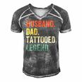 Mens Funny Tattoo Husband Dad Tattooed Legend Vintage Men's Short Sleeve V-neck 3D Print Retro Tshirt Grey