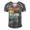Mens Funny Welder Husband Dad Welding Legend Vintage Men's Short Sleeve V-neck 3D Print Retro Tshirt Grey