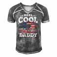 Mens Gift For Fathers Day Tee - Fishing Reel Cool Daddy Men's Short Sleeve V-neck 3D Print Retro Tshirt Grey