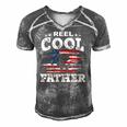 Mens Gift For Fathers Day Tee - Fishing Reel Cool Father Men's Short Sleeve V-neck 3D Print Retro Tshirt Grey