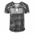 Mens Girl Dad Outnumbered Happy Fathers Day From Daughter Men's Short Sleeve V-neck 3D Print Retro Tshirt Grey