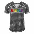 Mens Guncle Gay Uncle Lgbt Pride Flag Gift Men's Short Sleeve V-neck 3D Print Retro Tshirt Grey
