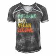 Mens Husband Dad Vegan Legend Funny Fathers Day Men's Short Sleeve V-neck 3D Print Retro Tshirt Grey